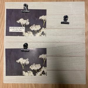 White shiplap photo holder, fits (3) 4x6 photos
